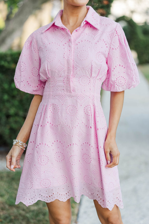 Just Adorable Pink Eyelet Dress