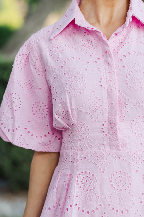 Just Adorable Pink Eyelet Dress