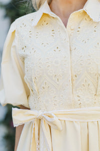 Chic Vision Yellow Striped Midi Dress