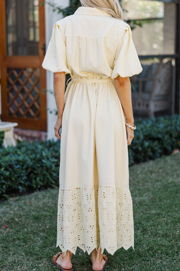 Chic Vision Yellow Striped Midi Dress