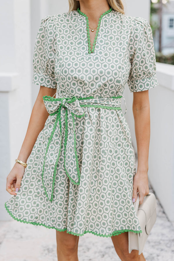 Classy Intentions Green Medallion Dress