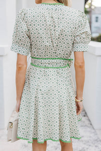 Classy Intentions Green Medallion Dress