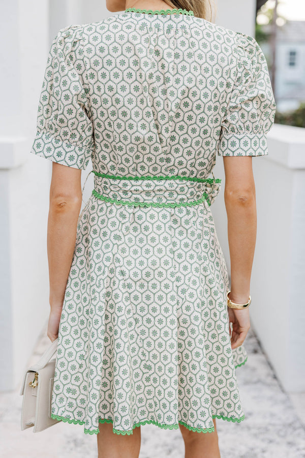 Classy Intentions Green Medallion Dress