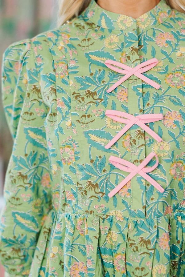 NURSING COLLECTION:  There's Always Hope Green Floral Dress