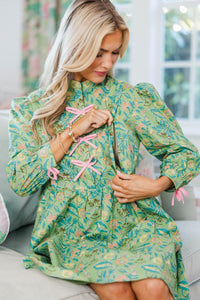 NURSING COLLECTION:  There's Always Hope Green Floral Dress