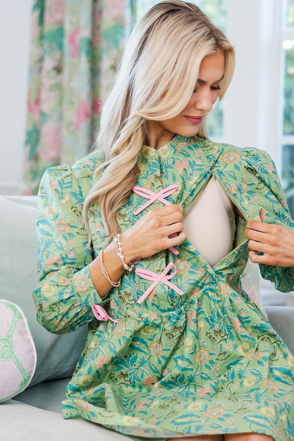 NURSING COLLECTION:  There's Always Hope Green Floral Dress