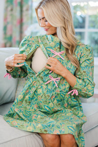 NURSING COLLECTION:  There's Always Hope Green Floral Dress