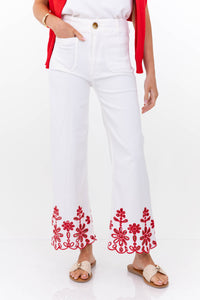 Big Dreams White Embroidered Jeans