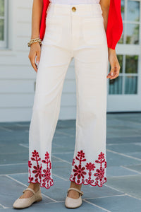 Big Dreams White Embroidered Jeans