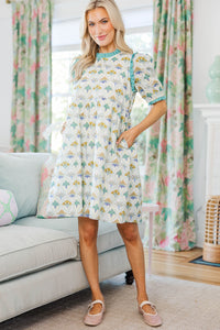NURSING COLLECTION: In Wonderland Light Blue Medallion Dress