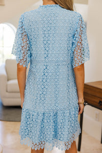 NURSING COLLECTION: Timeless Appeal Light Blue Crochet Dress
