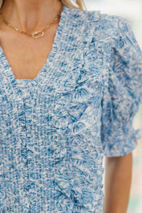 NURSING COLLECTION: Darling Muse Blue Toile Blouse