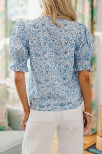 NURSING COLLECTION: Darling Muse Blue Toile Blouse