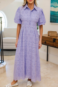 NURSING COLLECTION: My Lucky Charm Lavender Eyelet Midi Dress