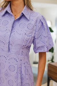 NURSING COLLECTION: My Lucky Charm Lavender Eyelet Midi Dress