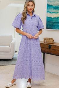NURSING COLLECTION: My Lucky Charm Lavender Eyelet Midi Dress