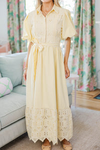 NURSING COLLECTION: Chic Vision Yellow Striped Midi Dress