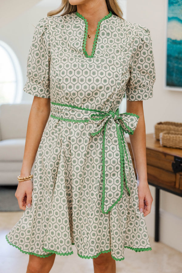 NURSING COLLECTION: Classy Intentions Green Medallion Dress