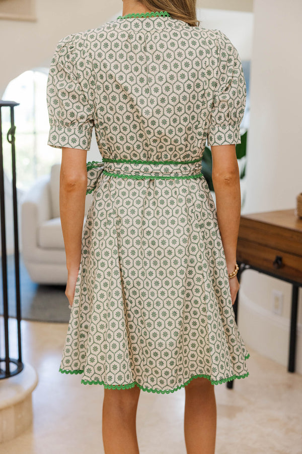 NURSING COLLECTION: Classy Intentions Green Medallion Dress