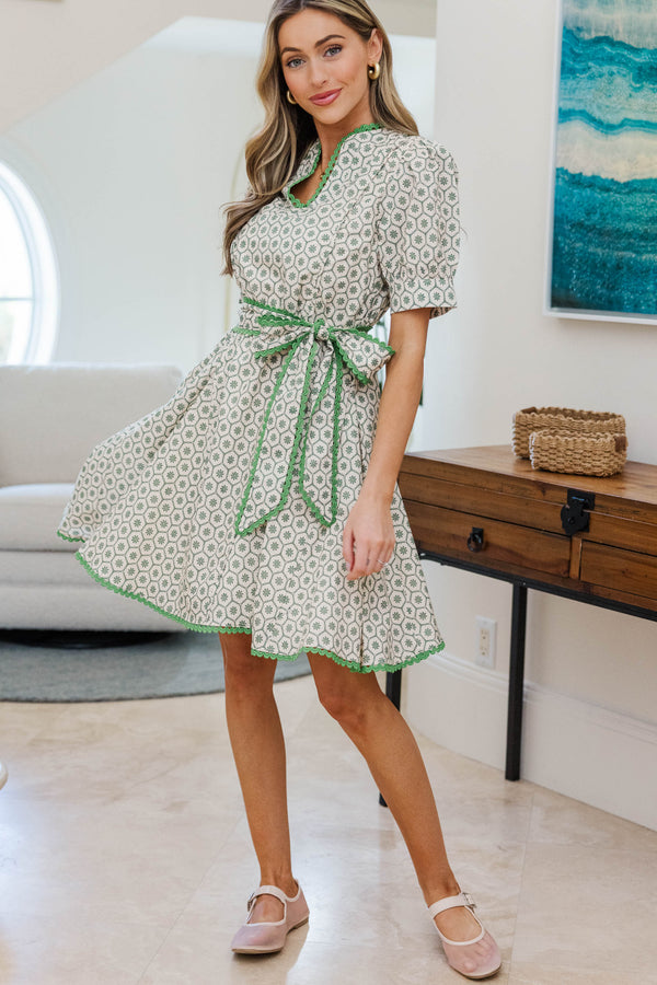 NURSING COLLECTION: Classy Intentions Green Medallion Dress