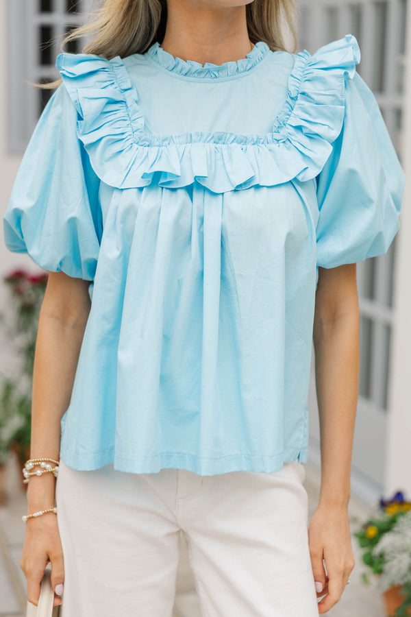 Say Less Light Blue Blouse