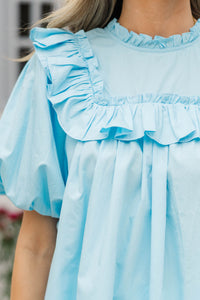 Say Less Light Blue Blouse