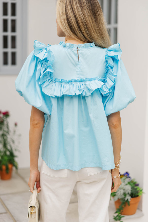 Say Less Light Blue Blouse