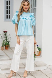 Say Less Light Blue Blouse