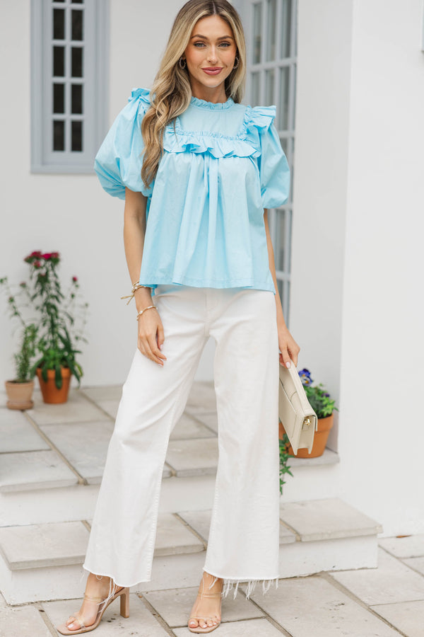 Say Less Light Blue Blouse