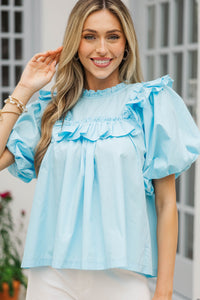 Say Less Light Blue Blouse