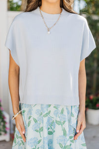 The Reason Why Light Blue Drop Shoulder Sweater