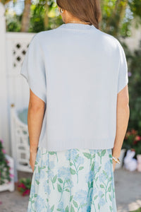 The Reason Why Light Blue Drop Shoulder Sweater