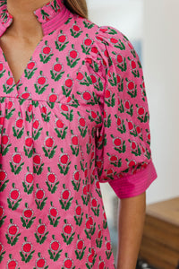 NURSING COLLECTION: Favorite Fit Pink Medallion Blouse