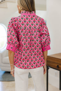 NURSING COLLECTION: Favorite Fit Pink Medallion Blouse