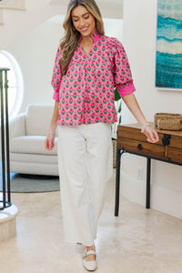 NURSING COLLECTION: Favorite Fit Pink Medallion Blouse