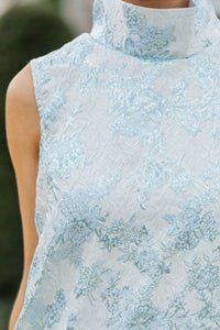 Best Days Are Here Light Blue Brocade Dress