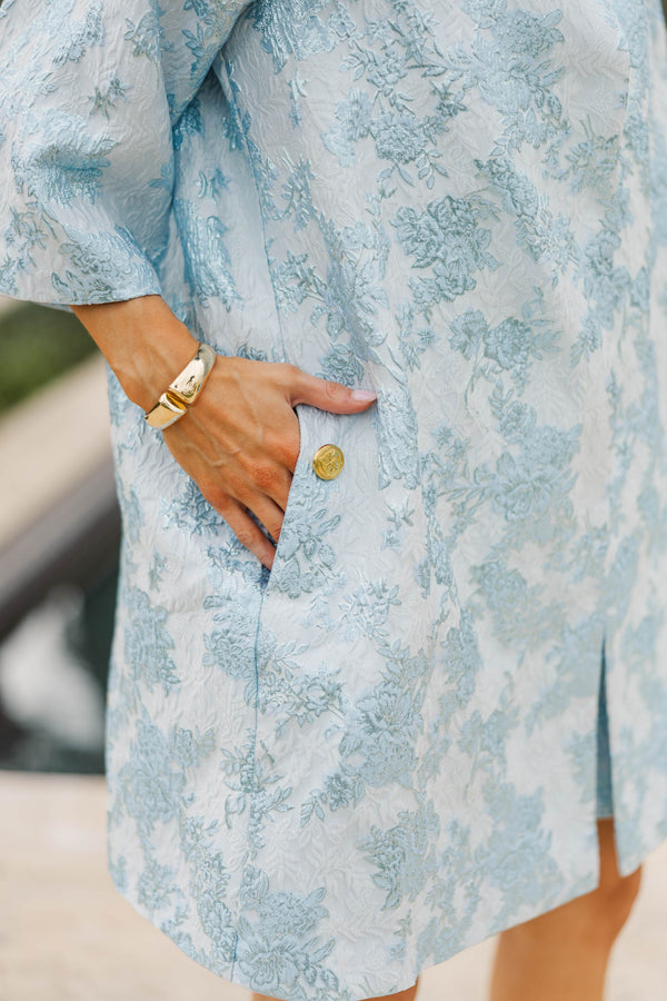 Best Days Are Here Light Blue Brocade Jacket