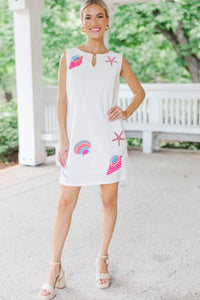 Sweet Simple And Stylish White Seashell Dress