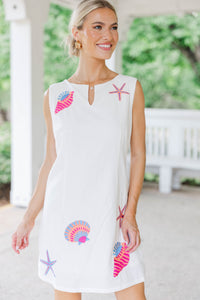 Sweet Simple And Stylish White Seashell Dress