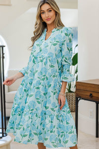 NURSING COLLECTION: What A Surprise Light Blue Floral Midi Dress