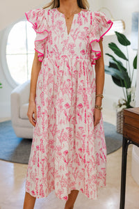 NURSING COLLECTION: Closer Than Ever Pink Floral Midi Dress