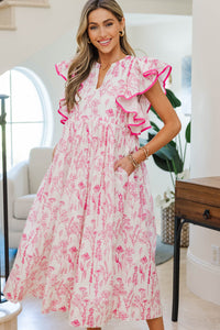 NURSING COLLECTION: Closer Than Ever Pink Floral Midi Dress