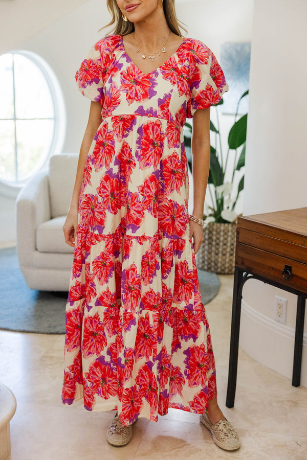 NURSING COLLECTION: Falling In Love Pink Floral Maxi Dress