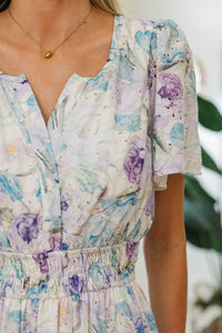 NURSING COLLECTION: All In The Air Light Blue Embroidered Maxi Dress