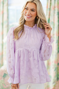 NURSING COLLECTION: Making Moves Lavender Ruffled Blouse