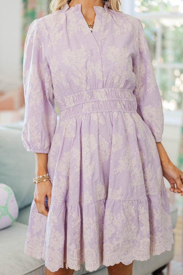 NURSING COLLECTION: It's All Alright Lavender Textured Dress
