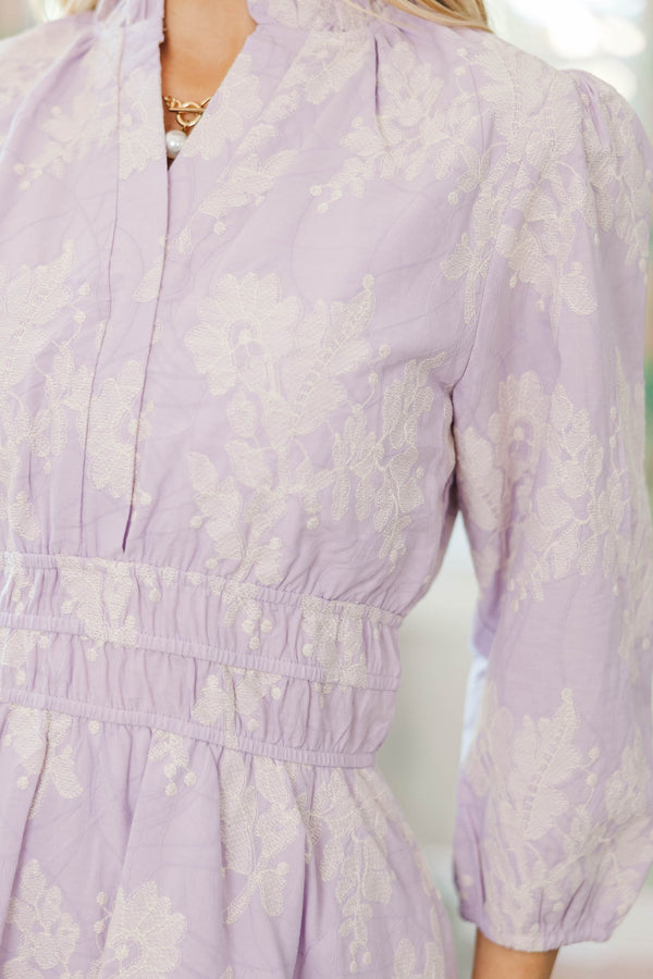 NURSING COLLECTION: It's All Alright Lavender Textured Dress