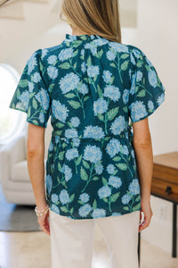 NURSING COLLECTION: Feeling Your Best Navy Floral Blouse