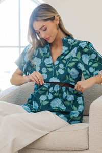 NURSING COLLECTION: Feeling Your Best Navy Floral Blouse
