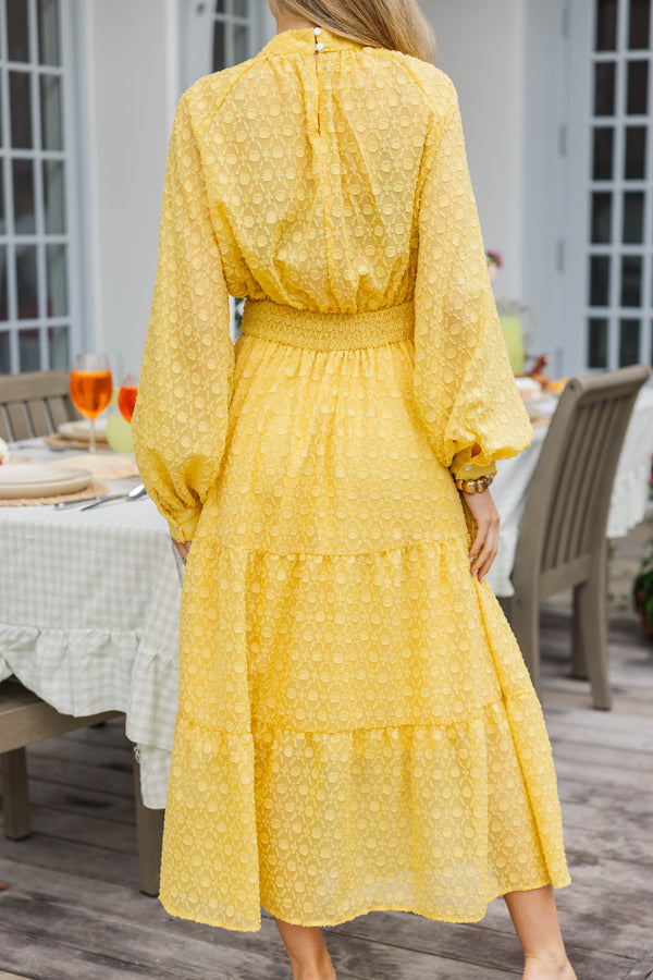 Sunshine Stroll Yellow Maxi Dress, Large - The Mint Julep Boutique